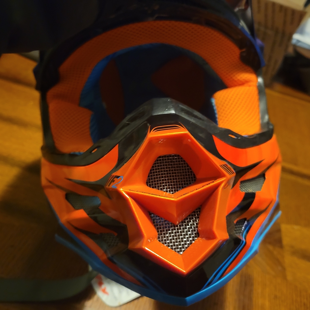 NWT Fly Racing Vibrant Orange and Blue Motorcycle Helmet - Picture 4 of 8